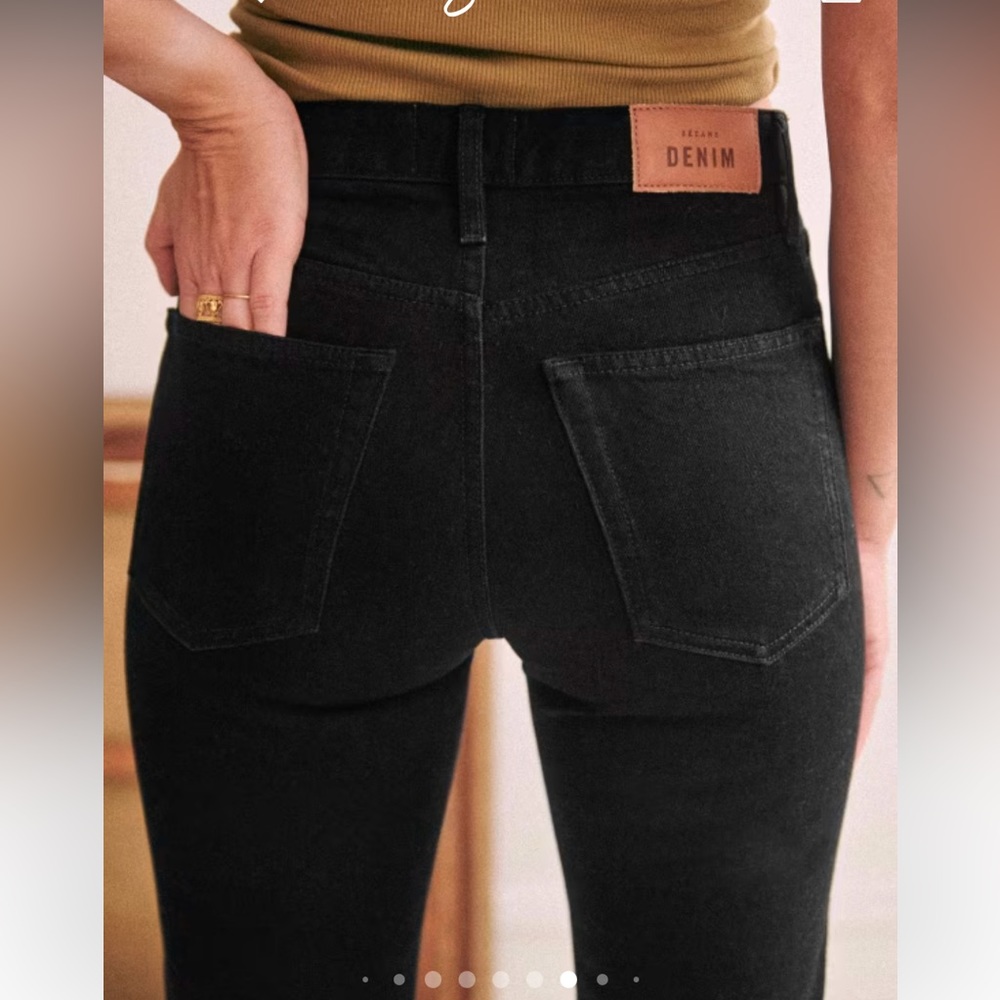 sézane denim - brut sexy noir - black - size 32